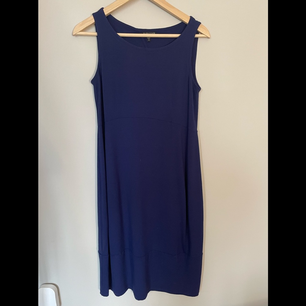 Eileen Fisher Blue Midi Dress with keyhole back